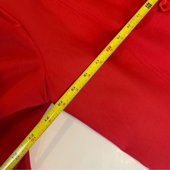 Josephine Chaus Red 100% Silk Blazer Jacket 12 - Picture 10 of 15